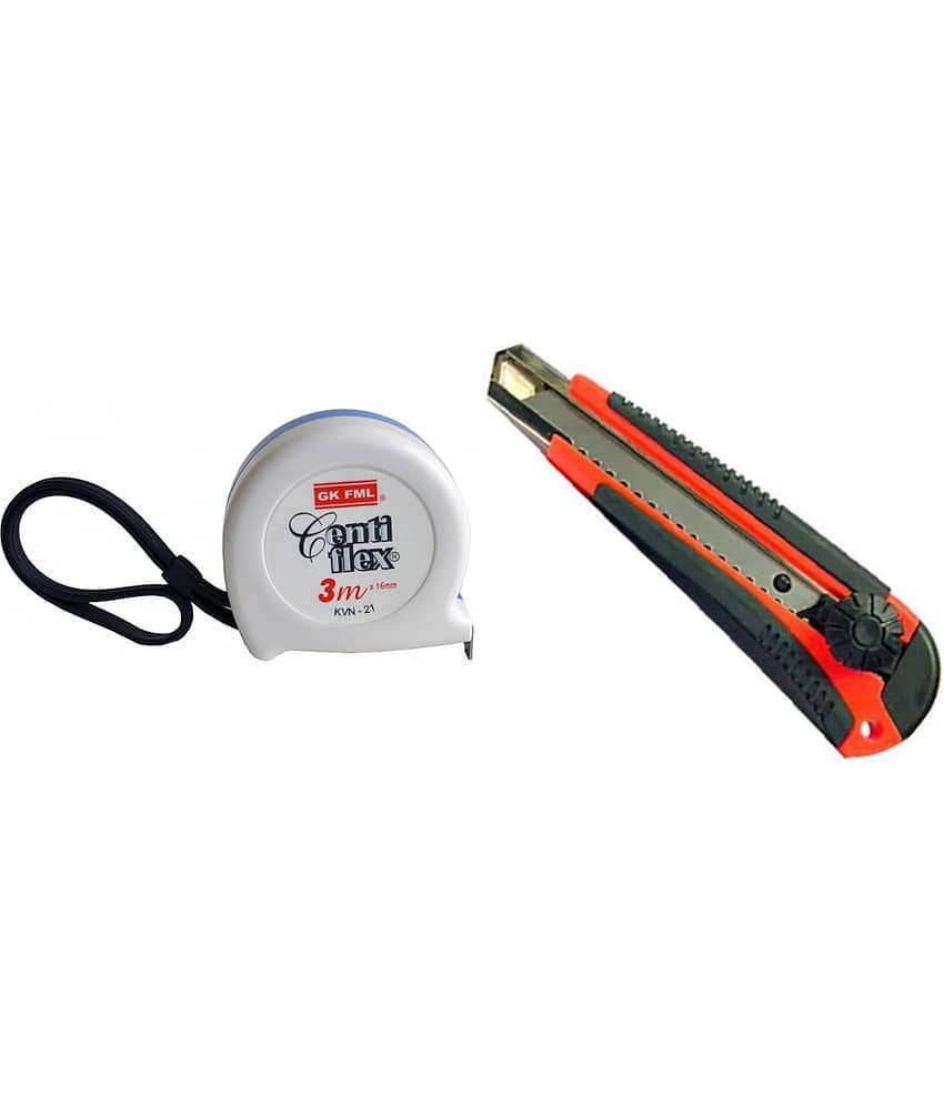 Taparia Set of 2 Hand Tool Combo (Taparia Snap off Cutter (SK1)/Freemans Centi Flex measuring Tape 3m)