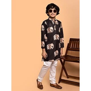 PrintCultr Boys Festive & Party Kurta and Pyjama Set (Brown) PrintCultr Boys Festive & Party Kurta and Pyjama Set (Brown)