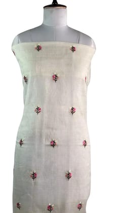 Kota Doria Dress Material Fuchsia Pink Floral Buti