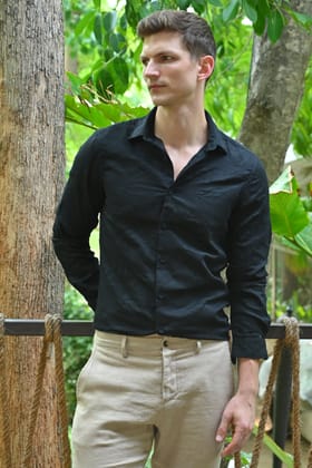 Skyline - Floral Brasso Print - Black-M-40 / BLACK