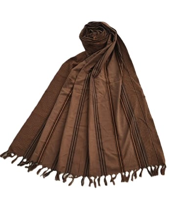 Dhaga Vishwas Ka Handloom Brown Cotton Stole