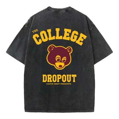 College Dropout Designed Oversized Tee-XS / Vintage Black