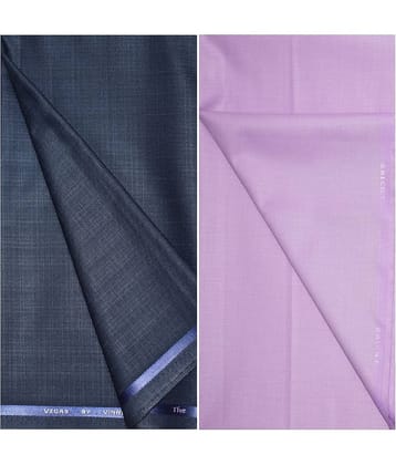 KUNDAN SULZ GWALIOR Purple Cotton Blend Unstitched Shirts & Trousers ( 1 Pant & 1 Shirt Piece )
