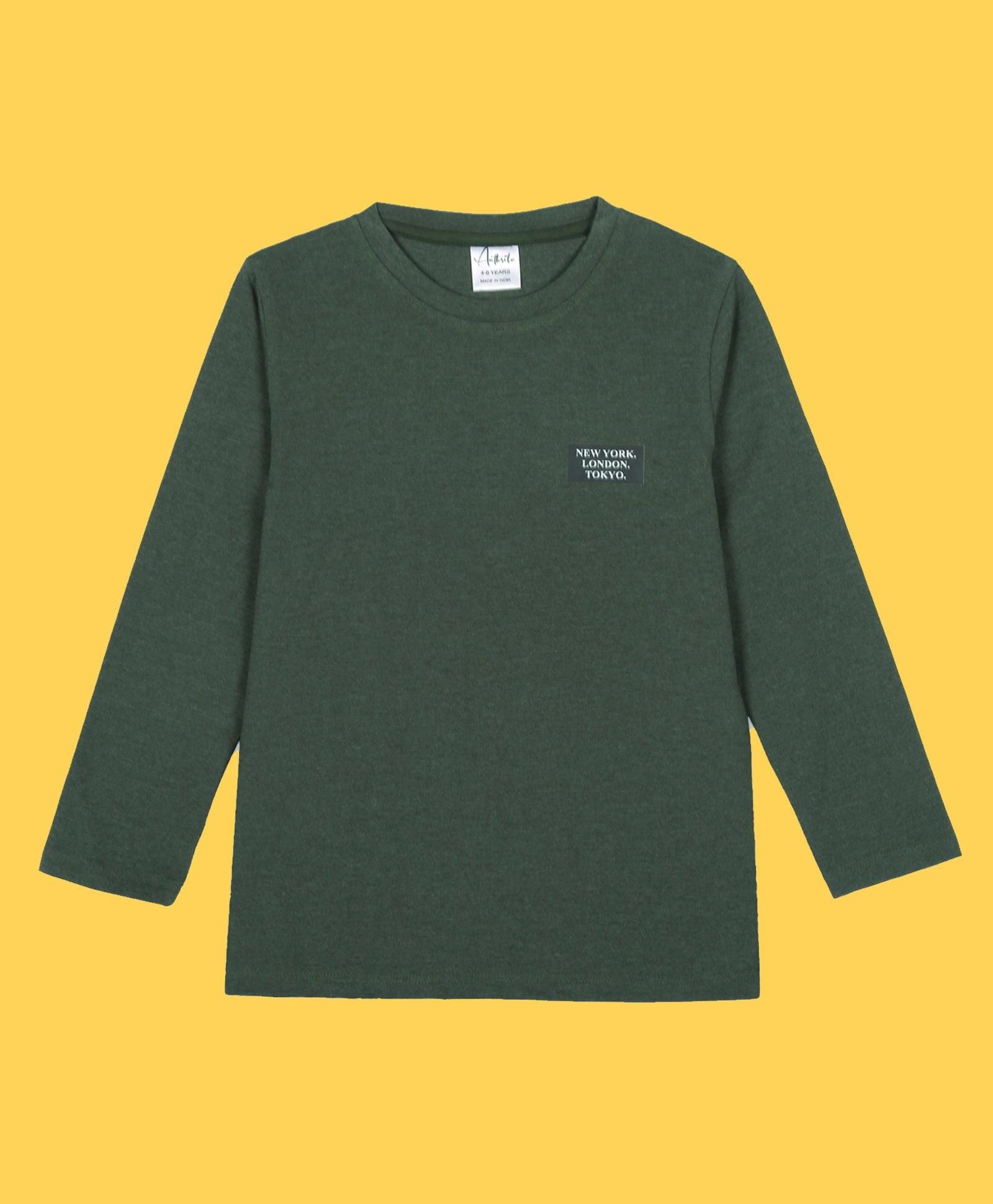 NEW YORK DARK GREEN BOYS T-SHIRT - GREEN-0-2 YEARS / 1N / GREEN