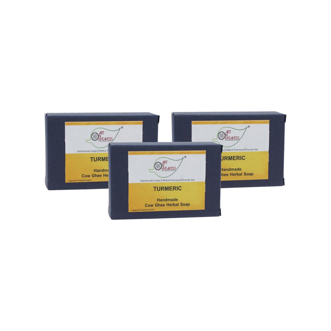 Artnweavess Turmeric Cow Ghee Herbal Soap, 100 gm - Pack of 3