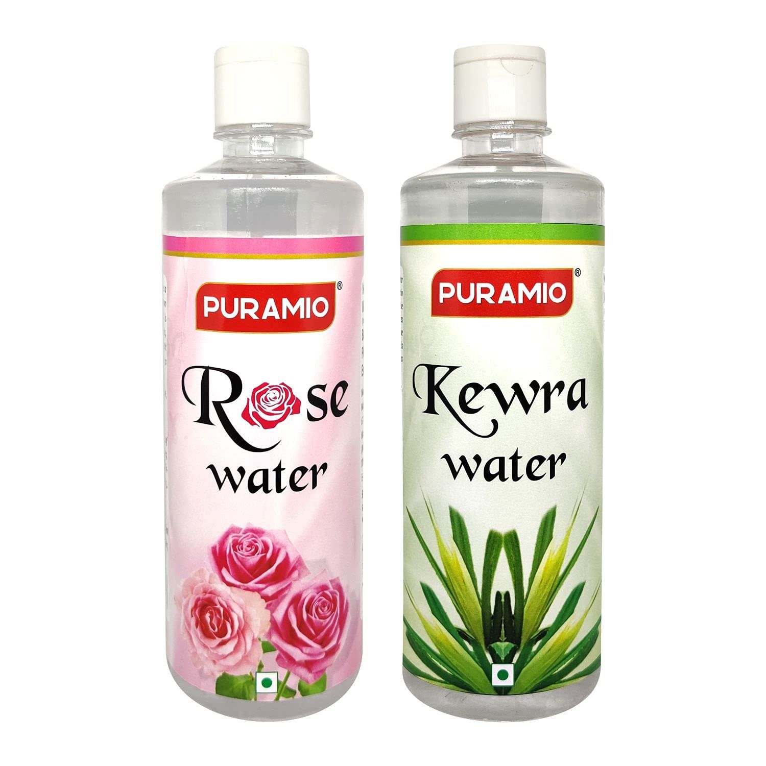 Puramio Rose & Kewra Water For (Biryani, Mughlai Dishes & Cosmetic use), 500 ml Each - Pack of 2