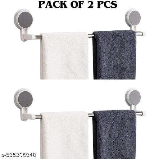 Pack of 2 pcs stainless steel wall mounted self adhesive magic sticker towel napkin holder bar for bathroom and kitchen