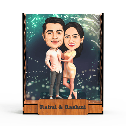 Avataar Studio Personalized Gift for Husband, Wife, Boyfriend, Girlfriend Character Caricature Photo Frame Unique Design Customized Gift for Friends & Family Return Gift (Couple 6 BOX)