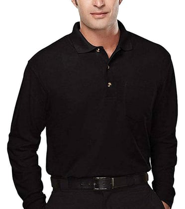 Romano nx Men's 100% Cotton Long Sleeve Regular Fit Polo T-Shirt-Large