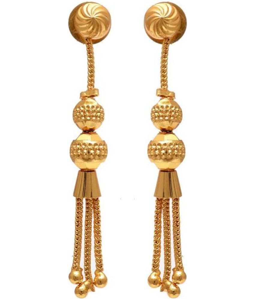 Jewar Mandi - Golden Danglers Earrings ( Pack of 1 )