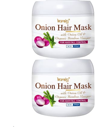 KURAIY Onion Hair Mask With Onion Oil & Organic Bamboo For Hair Fall Control 200g Pack Of 2