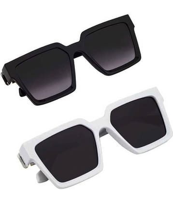 Elligator Multicolor Square Sunglasses ( Pack of 2 )