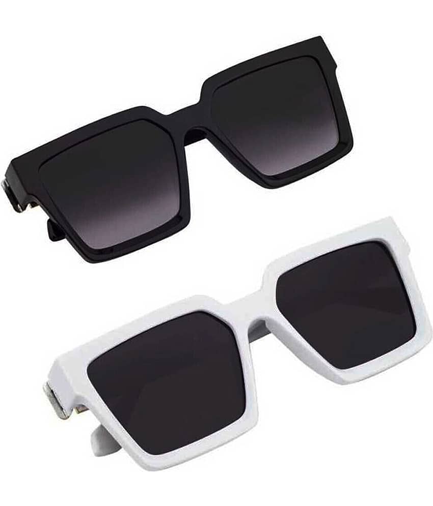 Elligator Multicolor Square Sunglasses ( Pack of 2 )