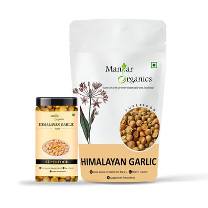ManHar Organics Himalayan Garlic 1400gm- Kashmiri Lehsun/Himalayan Single Clove Garlic for strong Immunity & Diabetes (pack of 2) (Himalayan garlic, 1400)