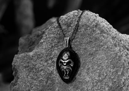 Oxidised Kong Pendant