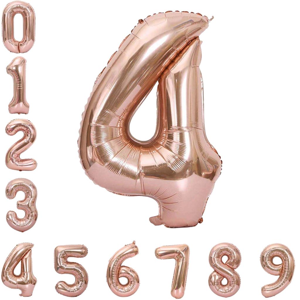 40 Numerical 4 Rose Gold Balloon - Party and Festive Needs | Buy online on ZillyBuy