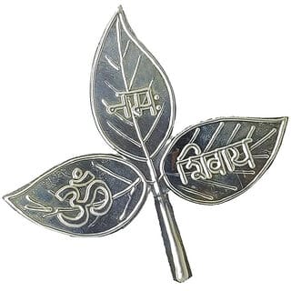 ASTRO-D 999 Silver Belpatra Leaves for Lord Shiva Pooja 5pcs Small, (Silver, Silver)