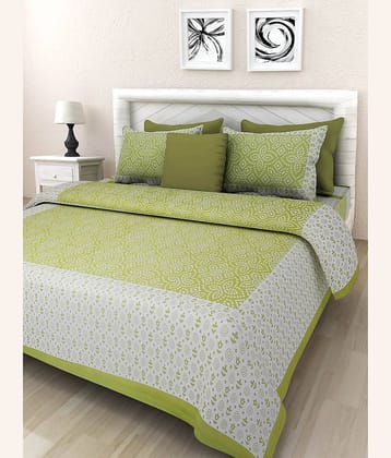 Uniqchoice Cotton Double Bedsheet ( Green )