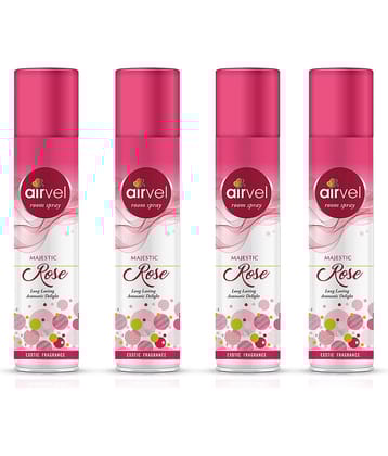 Airvel Rose Fragrance Room Spray Air Freshener for Home, Bathroom and Car 217ml ( Pack of 4 )
