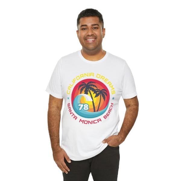 California Dreams Design Premium Cotton T-Shirts with Bold Graphic DTF Prints-XL (White)