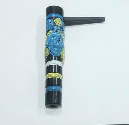 Black Shiva Clay Chillum - 7 inches