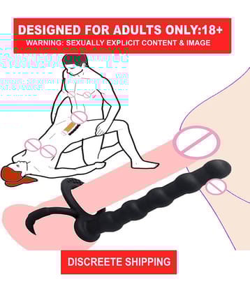 Silicone Strap-on Anal Beads Plug with Cock Ring adult toy anal plug sex toy for men
