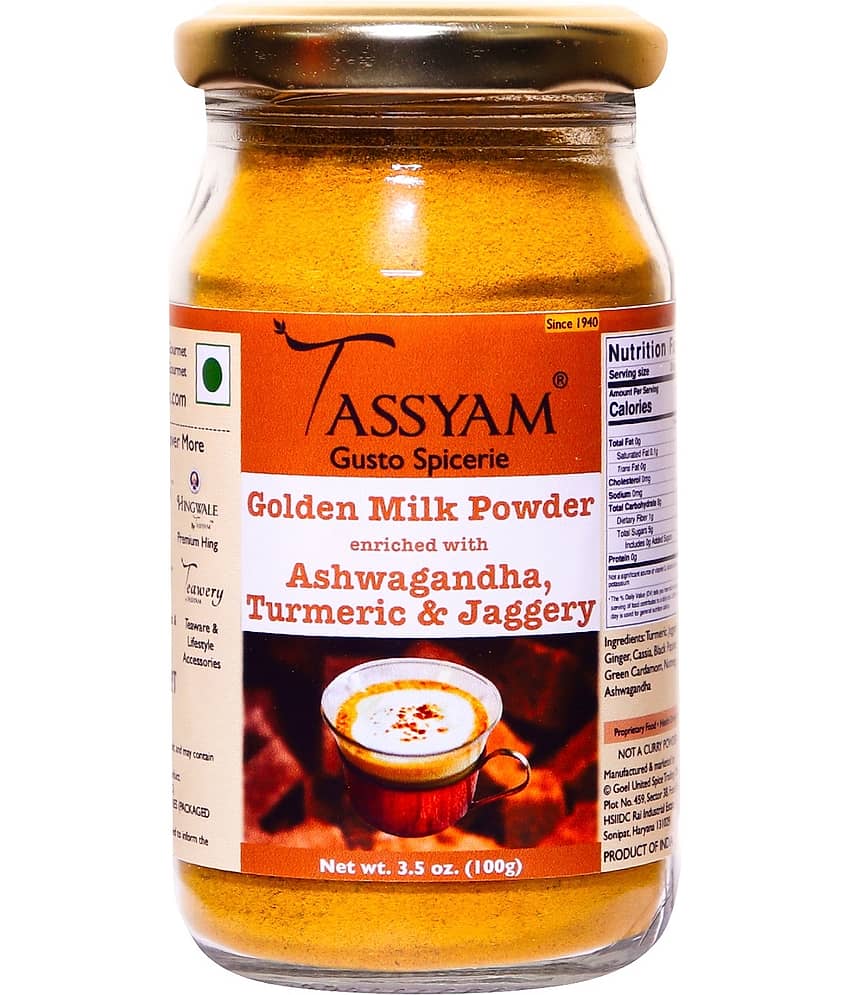 Tassyam Ashwagandha Turmeric Golden Milk Latte (With Jaggery) Powder 100 gm