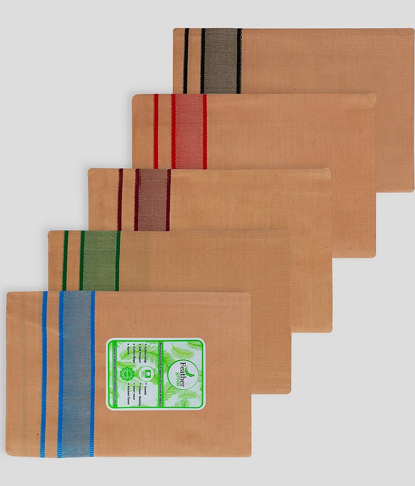 Feather Green - Multicolor Cotton Men's Lungi ( Pack of 5 )