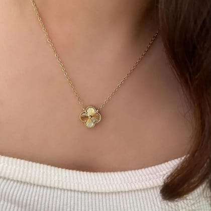 Single Clover Gold-Stainless Steel