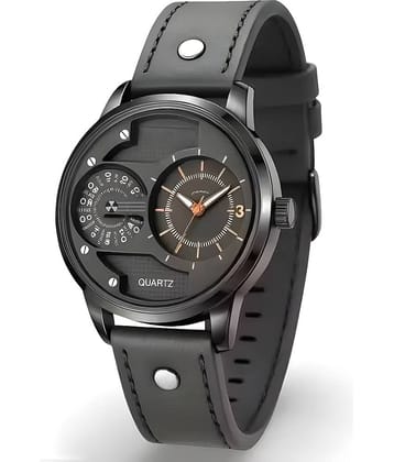 DECLASSE Black Leather Analog Men's Watch