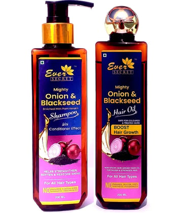 Onion Shampoo with Plant Keratin and Onion Blackseed Hair Oil