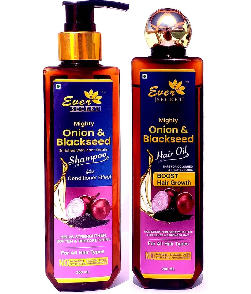 Onion Shampoo with Plant Keratin and Onion Blackseed Hair Oil