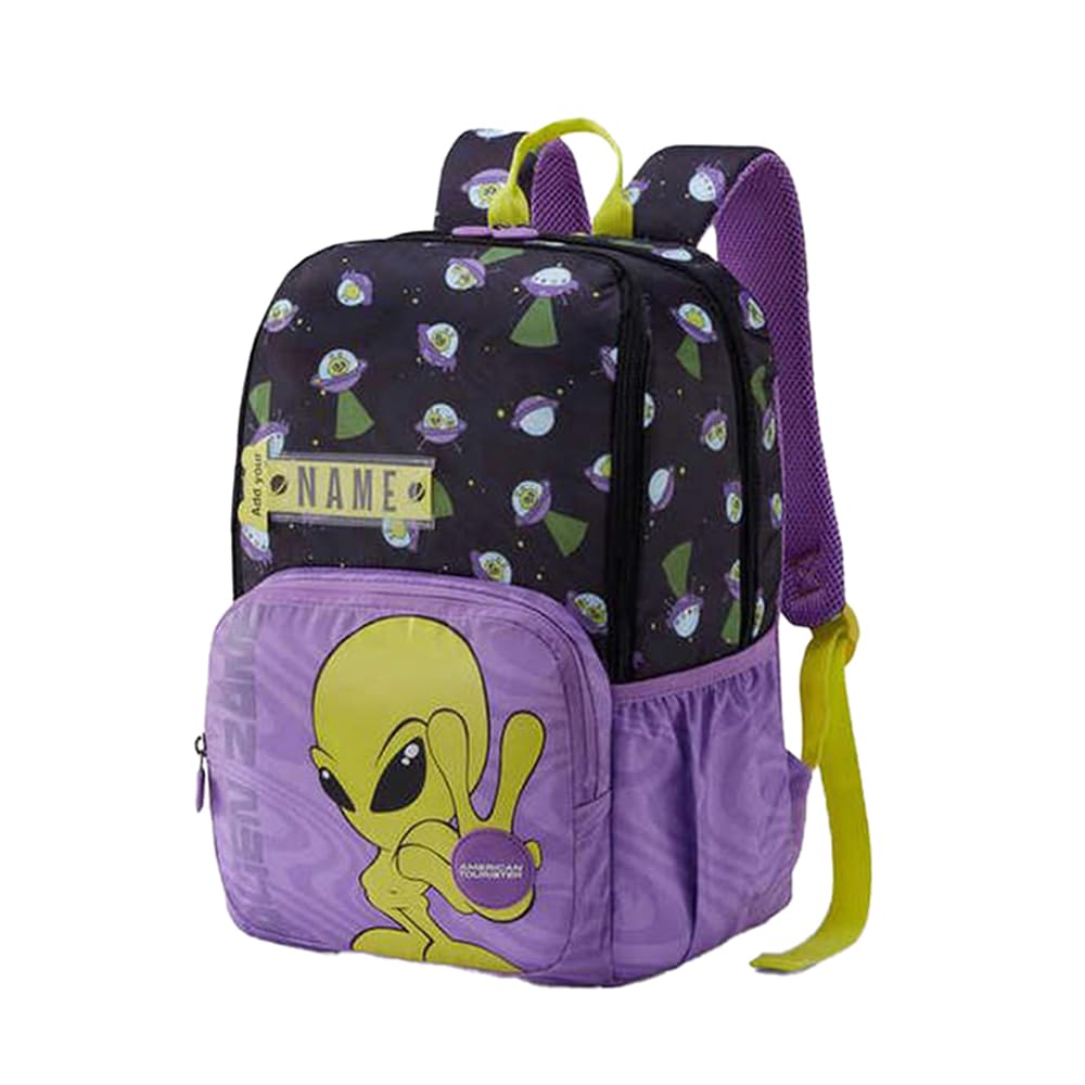 Diddle 3.0, 21 L Volume 4 Compartment School Backpack with Front Organizer and Spacious Interiors for Boys - Alien Black