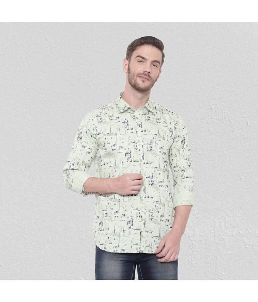 leeway - Green Cotton Blend Slim Fit Men's Casual Shirt ( Pack of 1 )