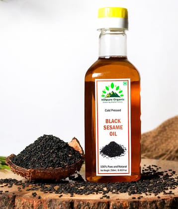Hillpure Organic Cold Pressed Black Sesame Oil 250 ml Rich in MUFA & Omega-6 PUFA Vanaspati 250 mL
