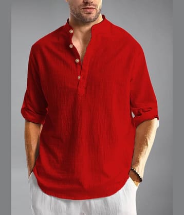 UNI VIBE Brown Cotton Blend Men's Shirt Style Kurta ( Pack of 1 )