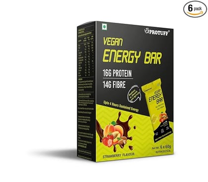 Vegan Bar - Strawberry (Box of 6 bars X 60g Each) Vegan Bar - Strawberry (Box of 6 bars X 60g Each)