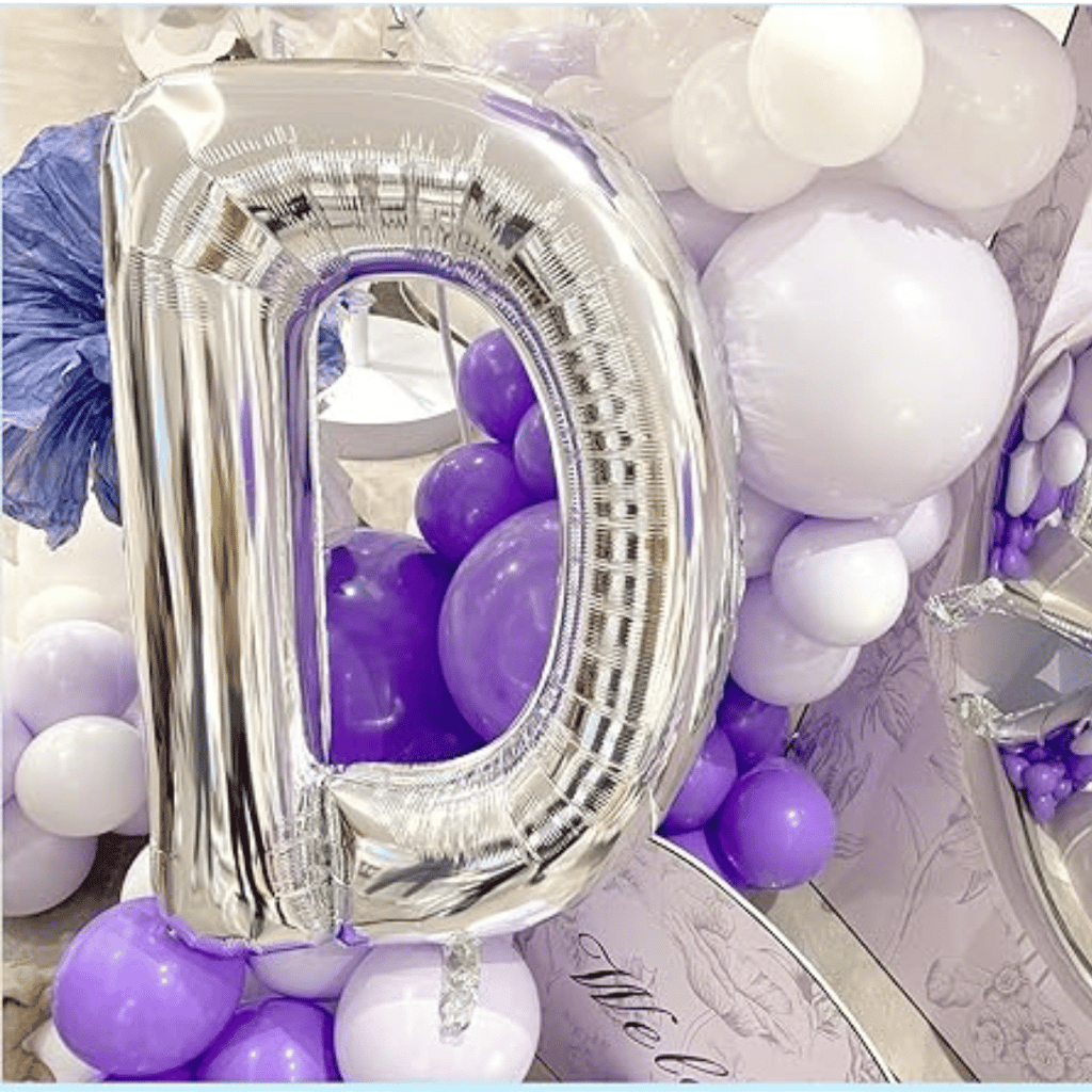 Letter D Silver Foil Balloon - 16 inches - 1PC - Party and Festive Needs | Buy online on ZillyBuy