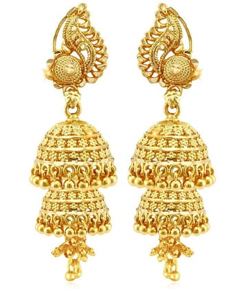 Vighnaharta South Screw back alloy Gold plated Jhumki, Jhumka, Jhumkas, Jhumki Earring for Women and Girls VFJ1498ERG