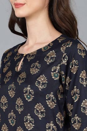 Black Cotton Blend Straight Kurta VCK8770 Black Cotton Blend Straight Kurta VCK8770