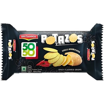 Britannia 50-50 Potazos - Chilli Americana, Spicy Flavoured Crisps, 71.5 g