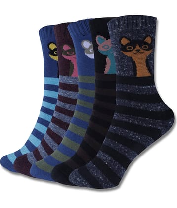 Dollar Multicolor Cotton Blend Boy's Full Length Socks ( Pack of 5 )