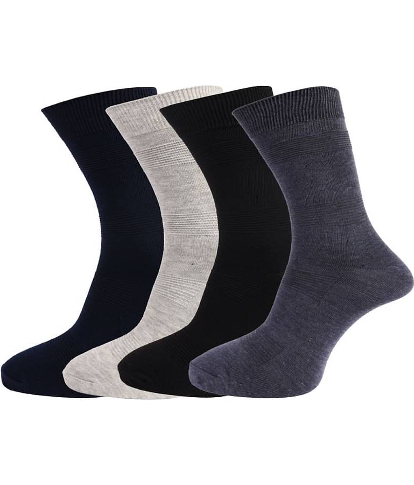Dollar - Cotton Men's Solid Multicolor Full Length Socks ( Pack of 4 )