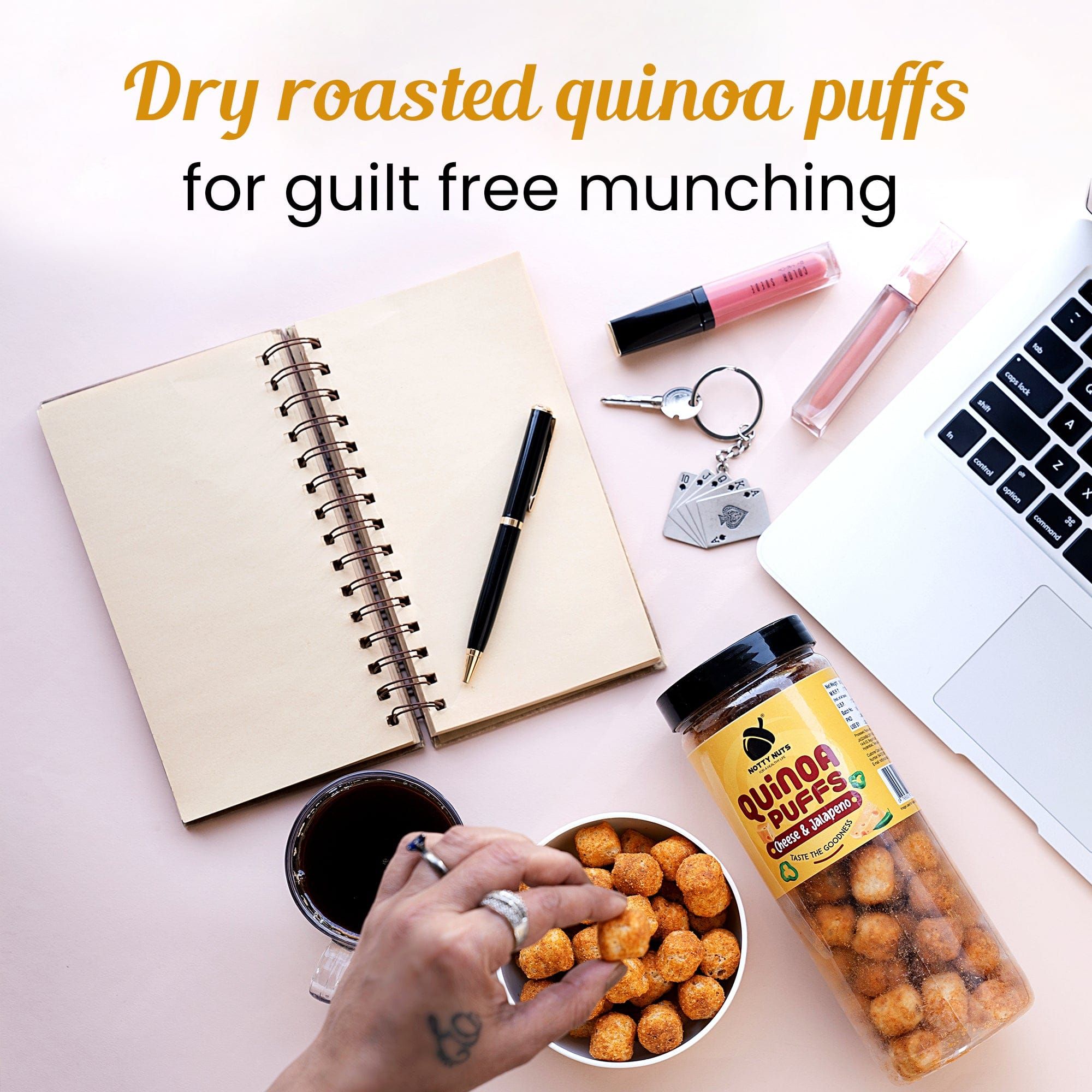 Cheese & Jalapeño Quinoa Puffs-100 GMs / Pack of 2