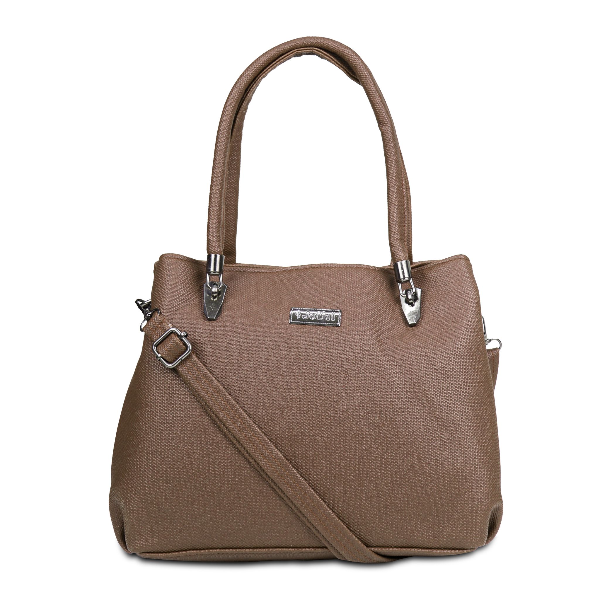 Jothi Selora Premium Womens Handbag | Multi-Compartment Synthetic Leather Tote | Matte Saffiano Finish | Water-Resistant | Soft Base | Brown
