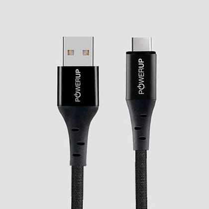 POWERUP 65W Type C Cable 1.5 Mtr / 150 cm - Black