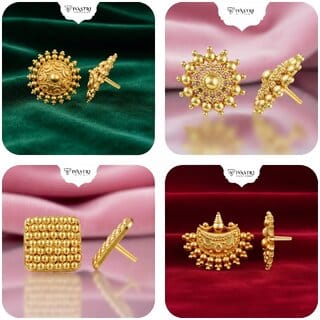 Vivastri Premium Gold Plated Alloy Stud Earrings Combo for Women & Girls Pack of 4