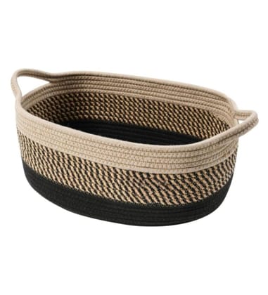 Generic Cotton Pack Of_1 Baby Basket 15x6 Inch Storage Basket For Clothes (Brown)-PID66444