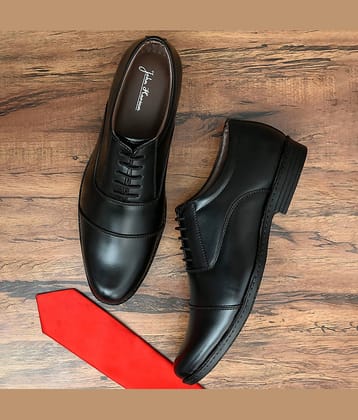John Karsun Black Men's Oxford Formal Shoes