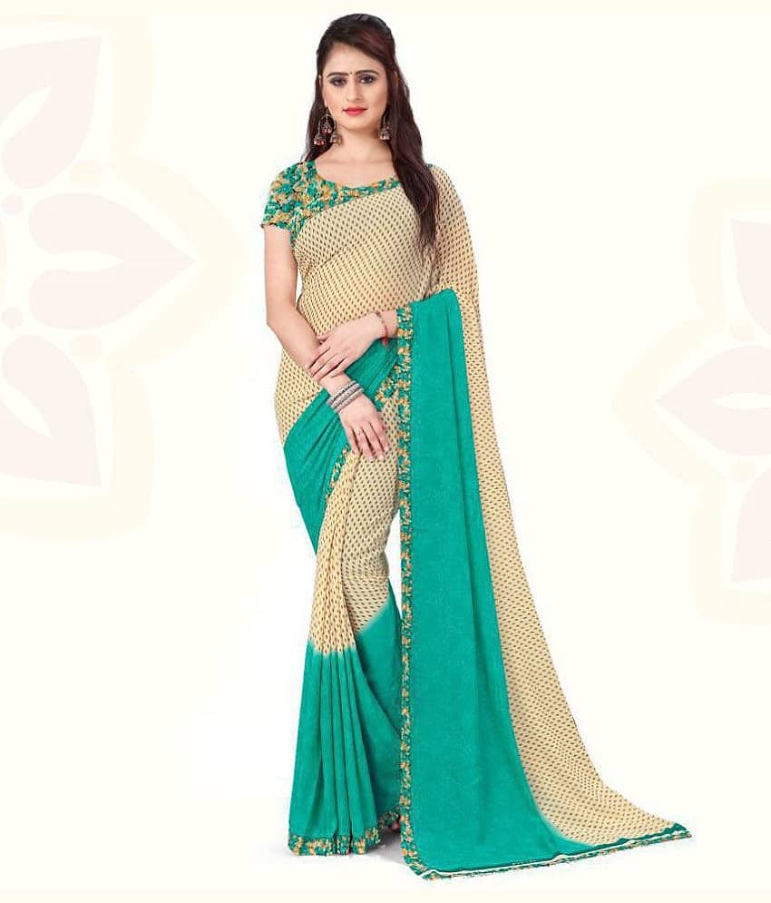 ANAND SAREES Georgette Printed Saree With Unstitched Blouse Piece ( Multicolor )